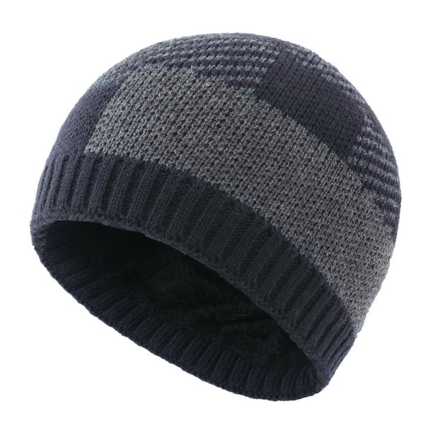Gorros de invierno cálidos con forro polar para hombre y mujer, unisex, con puños