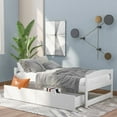 thumbnail image 3 of Twin Size Platform Bed with Two Drawers, Platform Bed with Storage, Wooden Twin Bed Frame (White), 3 of 6