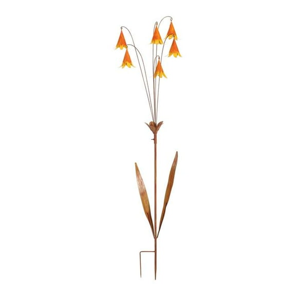 Continental Art Center  Rustic Metal Flower Stake - Orange