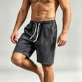 thumbnail image 3 of HappyYEE Men’s Jean Shorts, Loose Vintage Washed Denim Shorts Elastic Waist Casual Summer Jean Bottoms with Pockets S, 3 of 5