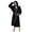 Black/Dark Grey, variant on U2SKIIN Mens Hooded Robe, Big and Tall Full Length Plush Robe for Men Long Fleece Bathrobe(Navy/Grey, 2XL/3XL)