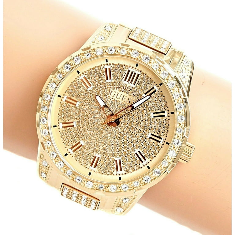 GUESS Gold-Tone and Rhinestone Analog Watch U1339G2 GUESS Gold-Tone and Rhinestone Analog Watch U1339G2