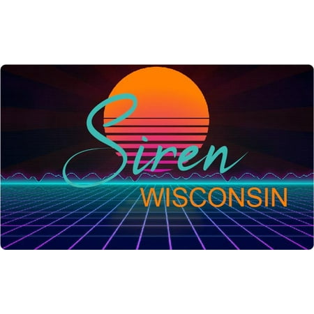 

Siren Wisconsin 4 X 2.25-Inch Fridge Magnet Retro Neon Design