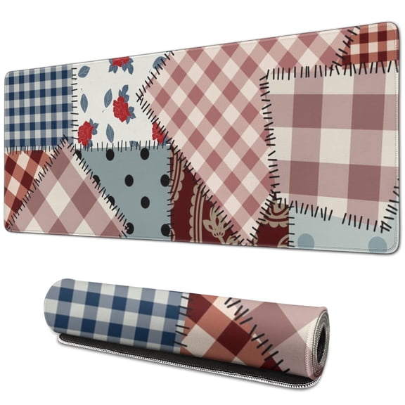 Long Mouse Pads for Desk,Pioneer Flower Floral Print Pattern Desk Mats on Top Of Desks, Desk Mouse Pad Extra Large with 3mm Non-Slip Base and Stitched Edge for Gaming,Office,Work,Home 31.5"x11.8"
