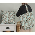 thumbnail image 5 of Soimoi Green Georgette Viscose Fabric Tree Stump & Fox Animal Print Fabric by the Yard 42 Inch Wide, 5 of 5
