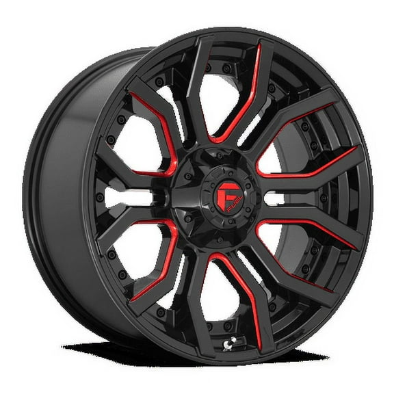 Fuel 1PC Aluminum Rim D712 RAGE 20X10in Gloss Black Red Tinted Clear Finish, D71220009847