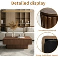 thumbnail image 3 of 38.6" Walnut Fluted Lift Top Coffee Table with Hidden Storage Modern Wooden Living Room Tea Table, 3 of 8