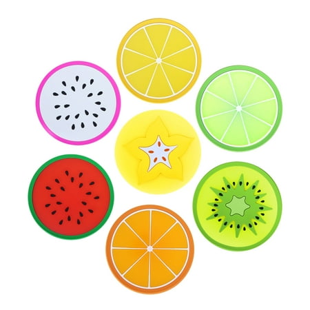 

Fsqjgq Cork Hot Plates 10 Inches 7 Piece Nonslip Silicone Fruit Drink Cup Mat Creative Fruit Soft Rubber Cup Mat Silicone Nonslip Anti Scalding Silicone Cup Mat Oval Table Green