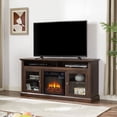 thumbnail image 6 of Greenpod Electric Fireplace TV Stand with 18″ Fireplace for TVs up to 65″ , TV Console Table Entertainment Center for Living Room, Brown, 6 of 11