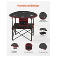 thumbnail image 6 of Portable Round Folding Table with 4 Drink Holders, Oxford Fabric Outdoor Picnic & Camping Table, 6 of 9