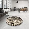 thumbnail image 4 of Ahgly Company Machine Washable Indoor Square Transitional Midnight Gray Area Rugs, 4' Square, 4 of 7