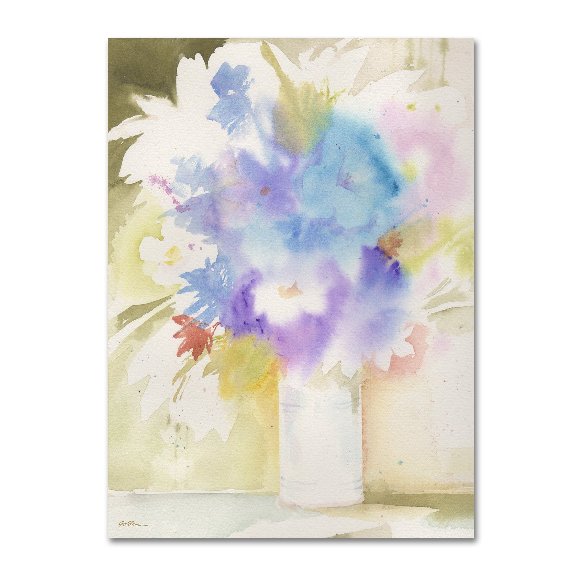 Sheila Golden 'Bouquet Blues' 14 x 19 Canvas Art
