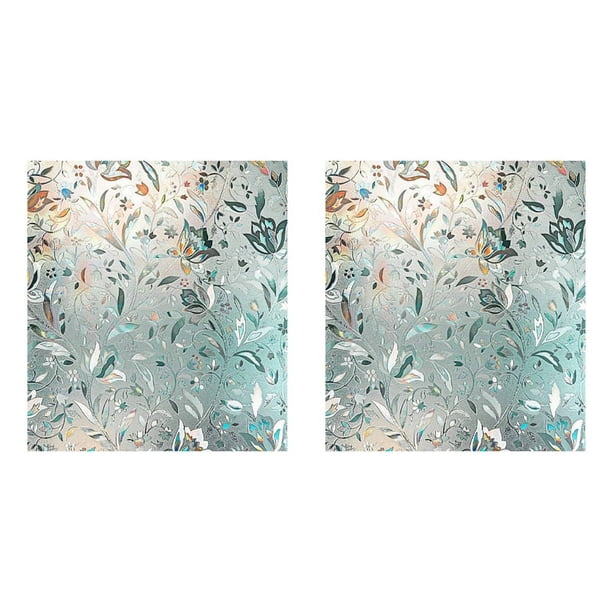 2X Película de Ventana de Arco Iris 3D, Vinilo de Vidrio Manchado, Película No Adhesiva Estática, 45X100cm