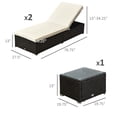 thumbnail image 3 of Outsunny 3pc Chaise Lounge Chair Set w/Side Table Outdoor Patio Synthetic Rattan Wicker Sun Bed Set with Cushion All Weather, 3 of 9