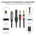 thumbnail image 2 of Ysmooiuy Durability 6.35mm 1/4" Female to Two Male Converters Cable Gold Plate Tip 6.35mm Plugs to 6.35mm Male Cord, 2 of 10