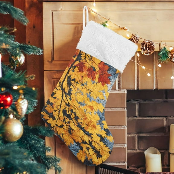 RMDQTR Christmas Stockings for Xmas Gifts - Large Size Festive Holiday Decor for Family Vibrant Yellow