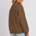 thumbnail image 5 of Oversized Sweatshirt for Women 2025 Fall Long Sleeve Y2K Pullover Top Crewneck Sweat Shirts Brown M, 5 of 6