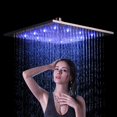 thumbnail image 4 of NeierThodore Bathroom LED Changing Color 16-inch Square Rainfall Shower Head Overhead Sprayer,Brushed Nickel, 4 of 4