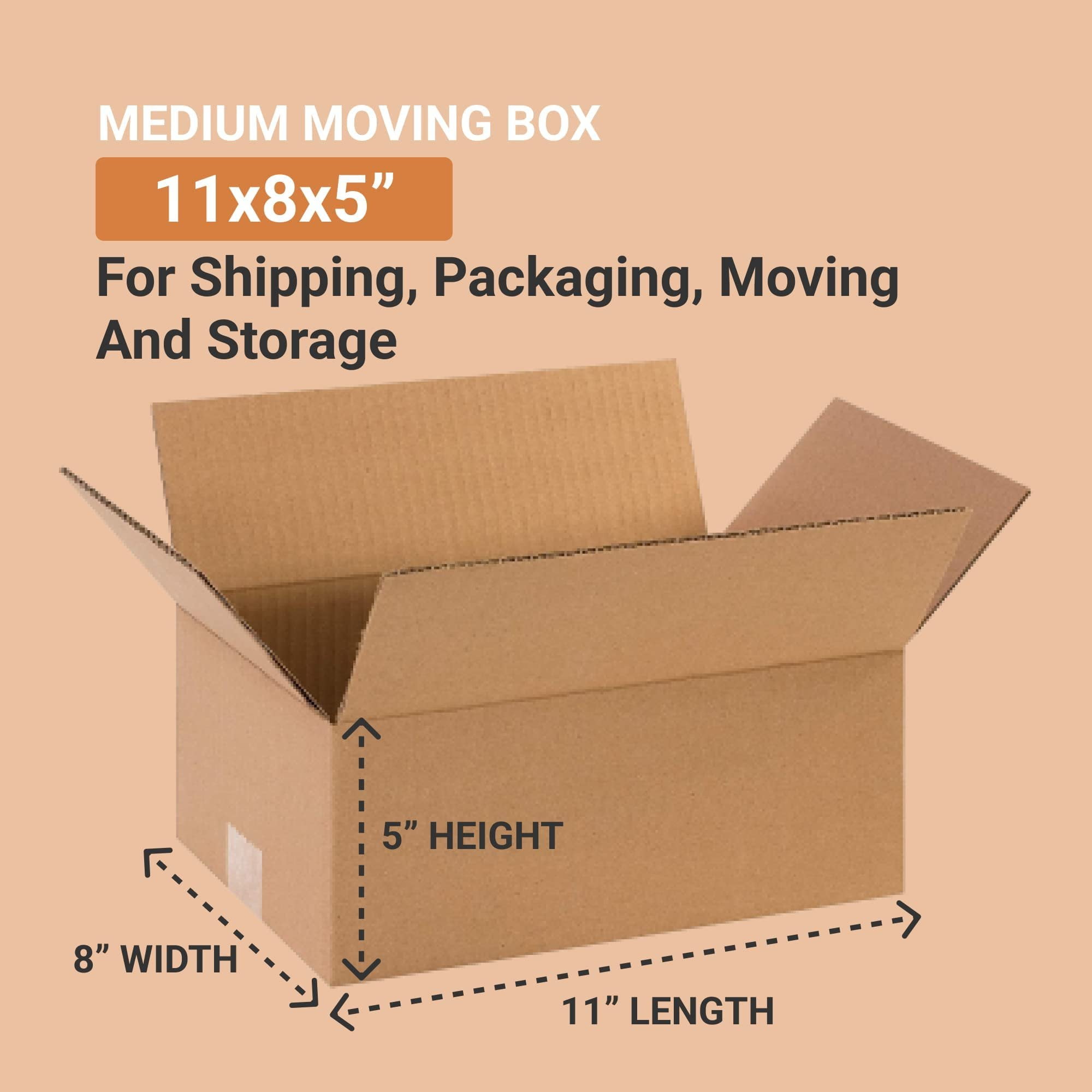 AVIDITI 11 x 8 x 5 Corrugated Cardboard Boxes, Small 11"L x 8"W x 5"H, Pack of 25  Shipping, Packaging, Moving, Storage Box for Home or Business, Strong Wholesale Bulk Boxes