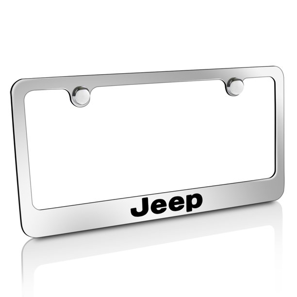 Jeep Nameplate Chrome Metal License Plate Frame