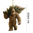 thumbnail image 2 of YOHAVEN Sasquatch Christmas Ornament Funny Holiday Tree Decoration Double-Sided Acrylic for Tree Rearview Mirror Desk, Unique Christmas Gift, Indoor Outdoor Christmas Decorations, Holiday Decor, 2 of 6