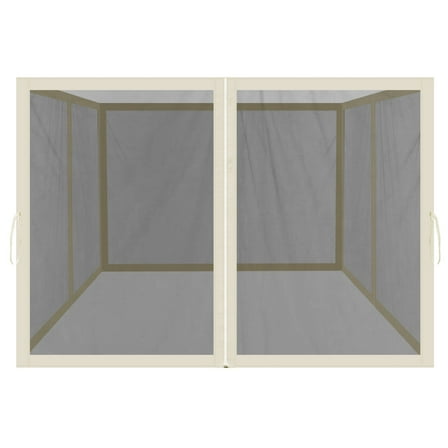 SUNRISEUMBRELLA Replacement Mosquito Netting for 10' x 10' Gazebo, Zippered Mesh Sidewalls Only, Pack of 4 (10' L X 6.4' W for 10' x 10' Gazebo, Ecru)