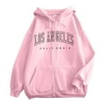 thumbnail image 2 of Landzoo Women's Sports Shirt With Letter Print Long Sleeved Hooded Sweatshirt Zipper Top Casual Top Shirt Hooded Sweatshirt Warm Breathable Women's Hoodie, 2 of 3