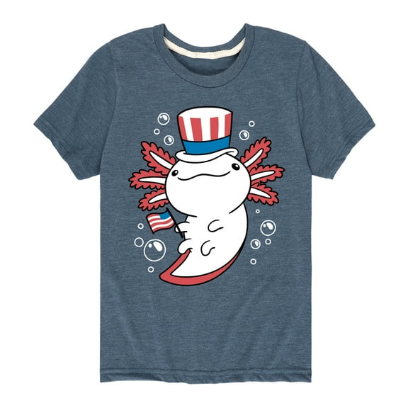 Instant Message - 4th of July Americana - Uncle Axolotl - Toddler & Youth Short Sleeve Graphic T-Shirt