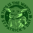 thumbnail image 2 of Men's Star Wars: The Mandalorian St. Patrick's Day Grogu This is the Way Graphic Tee Kelly Heather Large, 2 of 4