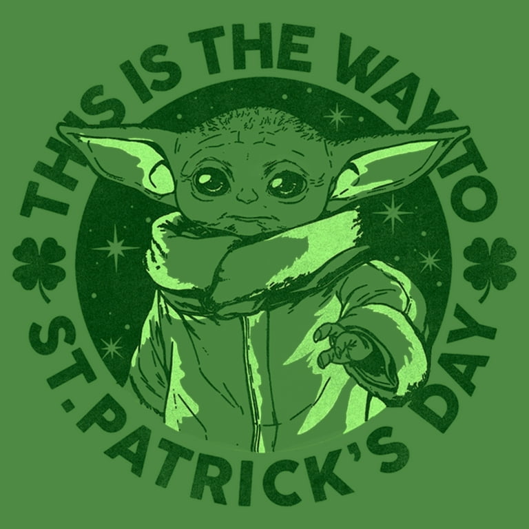 Men's Star Wars: The Mandalorian St. Patrick's Day Grogu This is the Way  Graphic Tee Kelly Heather X Large 