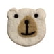 thumbnail image 1 of Posavasos de fieltro con diseño de oso lindo, suaves, antideslizantes y aislantes para tazas de café, de color blanco, en un solo tamaño, 1 of 8