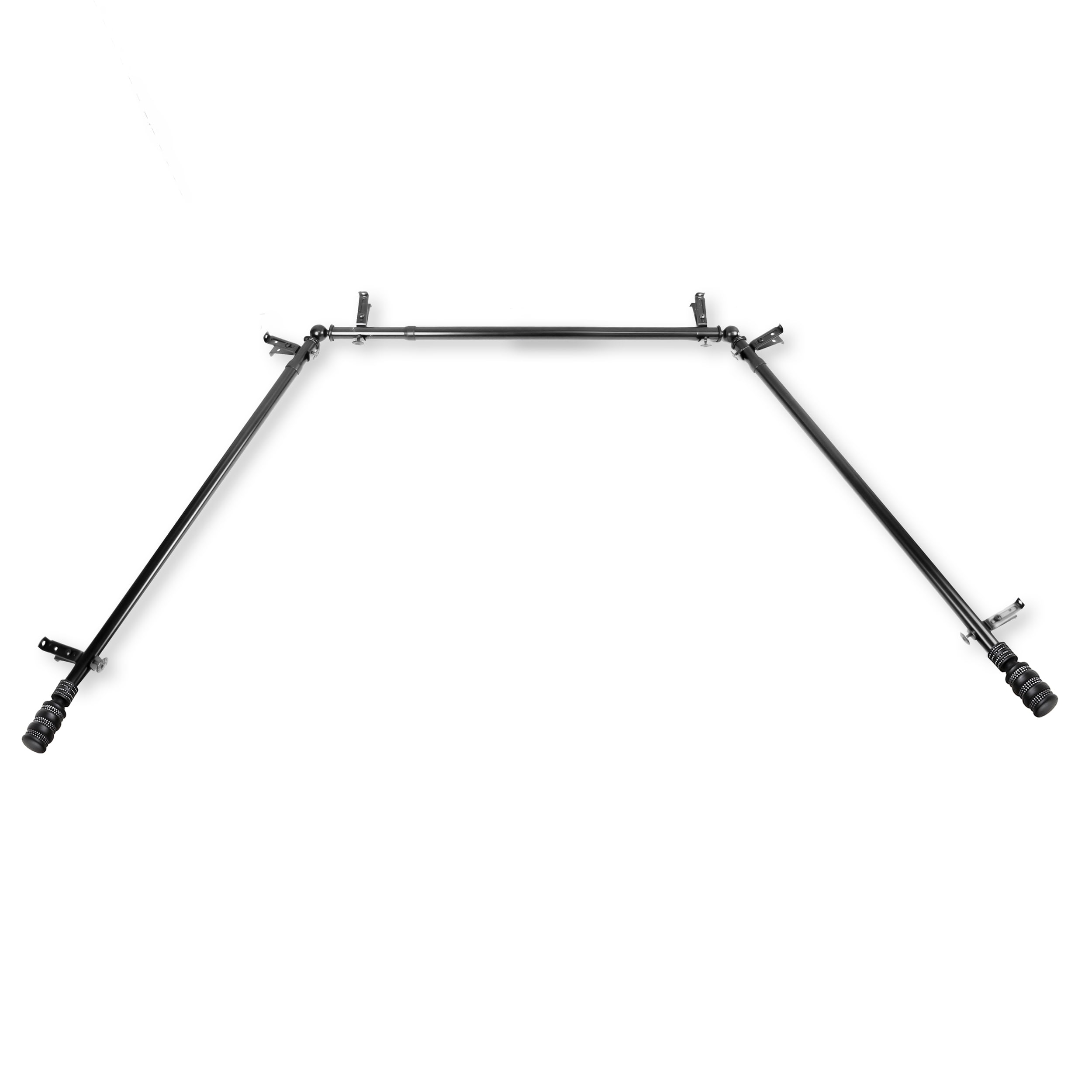 Henri 13/16" Bay Window curtain rod 20"-36", 38"-72" - Black