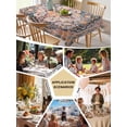 thumbnail image 5 of Pink Orange Blue Tablecloth Rectangle Table Cloth 60x84 , Waterproof Tablecloth Outdoor Table Cloth, Ethnic Middle Century Geometric Art Washable Table Cover for Kitchen Dining Party, 5 of 8