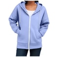 thumbnail image 5 of Godom Zip Up Hoodies Oversized Fall Sweatshirts 2025 Drawstring Zipper Hoodie Casual Loose Fit Long Sleeve Sweatshirt, 5 of 7