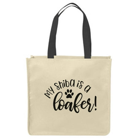 

Canvas Tote Bags My shiba is a loafer! paw print funny pet owner love dogs Reusable Shopping Funny Gift Bags
