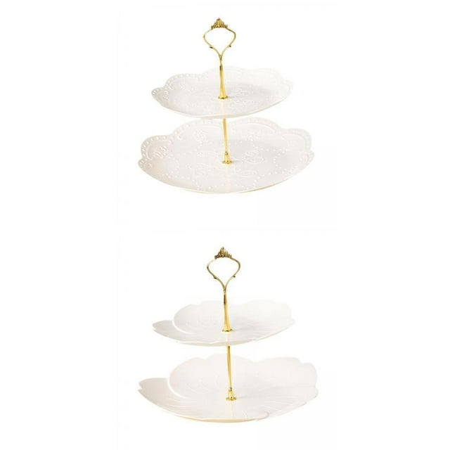 Platos para Tartas de 2 Niveles Soledad Soporte para Tartas 26x20,5 cm y 25x19,5 cm