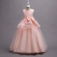 thumbnail image 5 of Trendfront Girls Dress Crew Neck Sleeveless Floral Bowknot Long Formal Princess Gown Birthday Party Evening Gown 5-16 Years, 5 of 6