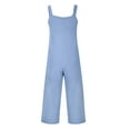 thumbnail image 5 of Sanbonepd Women Casual U Neck Sleeveless Jumpsuits Spaghetti Strap Baggy Overalls With Pocket, 5 of 6