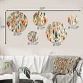 thumbnail image 4 of Designart "Ivory Blue Floral Playfulness" Floral Round Wall Art Set Of 5 - Multicolor Cottage Wall Living Room Decor Set, 4 of 6
