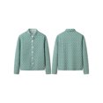thumbnail image 2 of LMLYSoH Women's Quilted Jacket Double Sided Printed Mock Neck Long Sleeve Button Down Coat Casual Outerwear, 2 of 7