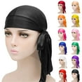 thumbnail image 4 of Silky Durag for Men Women Unisex Waves Cap Premium Satin Beanies Bandana Khaki, 4 of 4