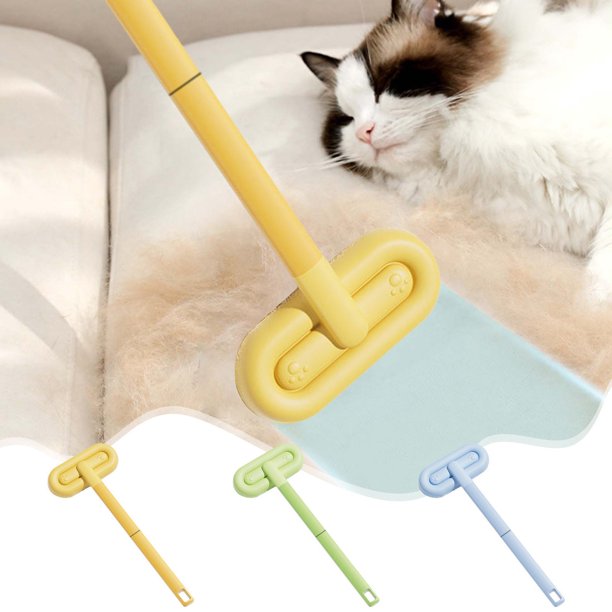 Cepillo para Eliminar Pelo de Mascotas, Limpiador de Pelo de Gatos, Cepillo de Doble Cara | Material: Plástico Azul | 44,5 X 18 Cm | Herramienta de Masaje para Mascotas | Removedor de Pelo de Alfombr