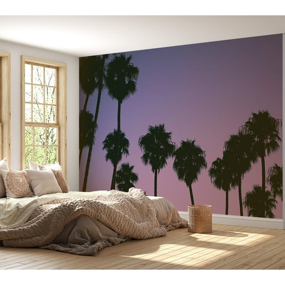 Tropical Wallaper Wall Mural - Purple Sunset