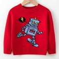 thumbnail image 2 of CYRBOKO Knit Sweaters for Boys, Stretch Casual Long Sleeve Crew Neck Kint Kids Red Size 6-7 T, 2 of 3