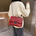 thumbnail image 3 of Bolsa Simple Lattice Pattern Totes PU Mujer Cadena Hombro Messenger Bag (Rojo) Ehuebsd Nuevos Originales, 3 of 9