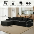 thumbnail image 3 of YSICK 108" Modular L-Shaped Sectional Sofa , Upholstered Corduroy Couches for Living Room, No Assembly Required, Black, 3 of 6