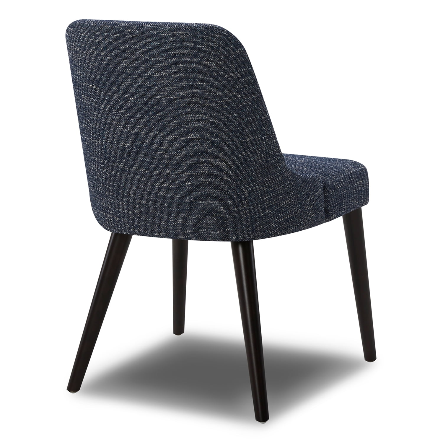 CHITA Modern Fabric Upholstered Kitchen & Dining Room Chairs Set of 2, Wood Legs, Dark Blue