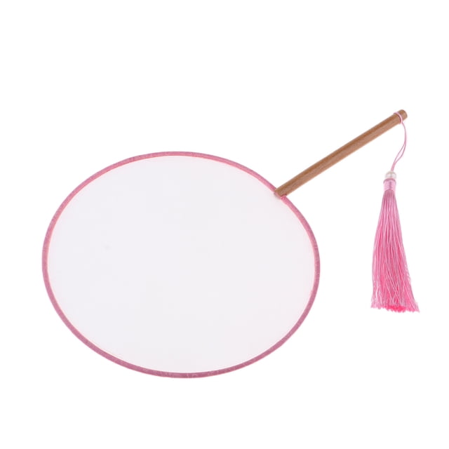 Ventilador De Mano Hugo Adornos Rosado Abanicos en blanco para pintar