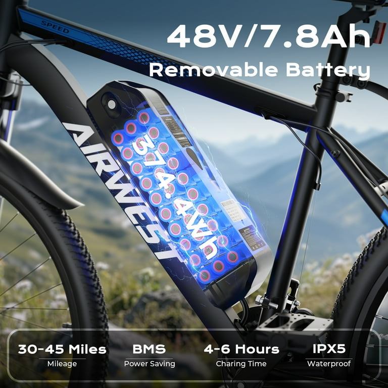 VARUN Electric Bicycle - 26 Inch Electric Bike for Adults - 500W 25MPH Electric Bikes Equipped with 48V 7.8AH Removable Lithium Battery - 21 Speed Gear & Front and Rear Disc Brake Shock Absorption