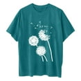 thumbnail image 4 of WREESH Casual Graphic Crew Neck T-Shirts Women's Oversized Loose Short Sleeve Tops Blue, 4 of 5